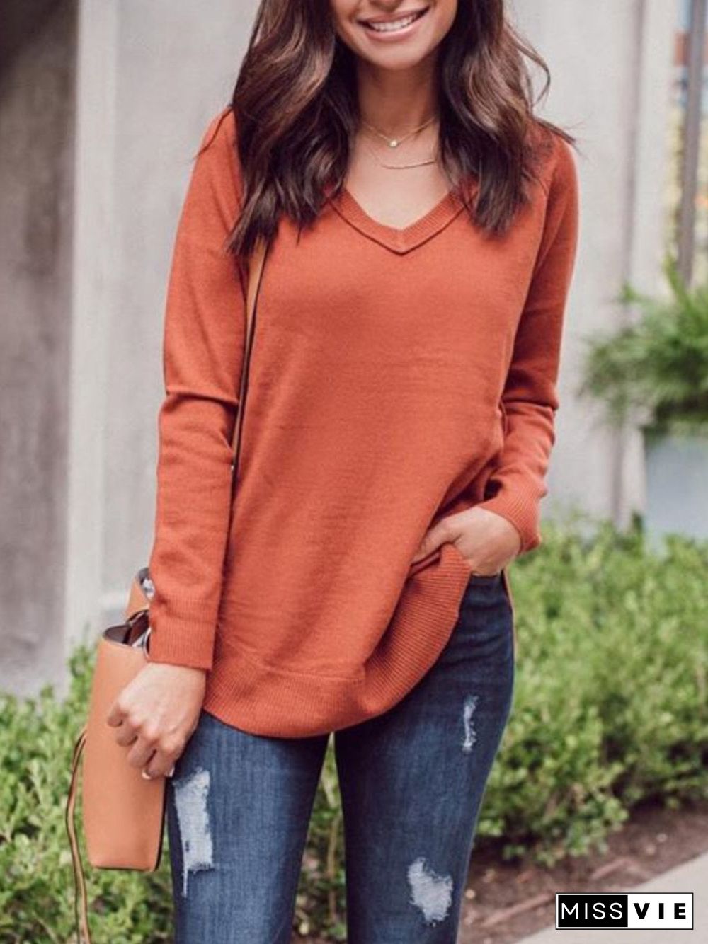 Casual Plus Size Tops Tunic Basic Sweater