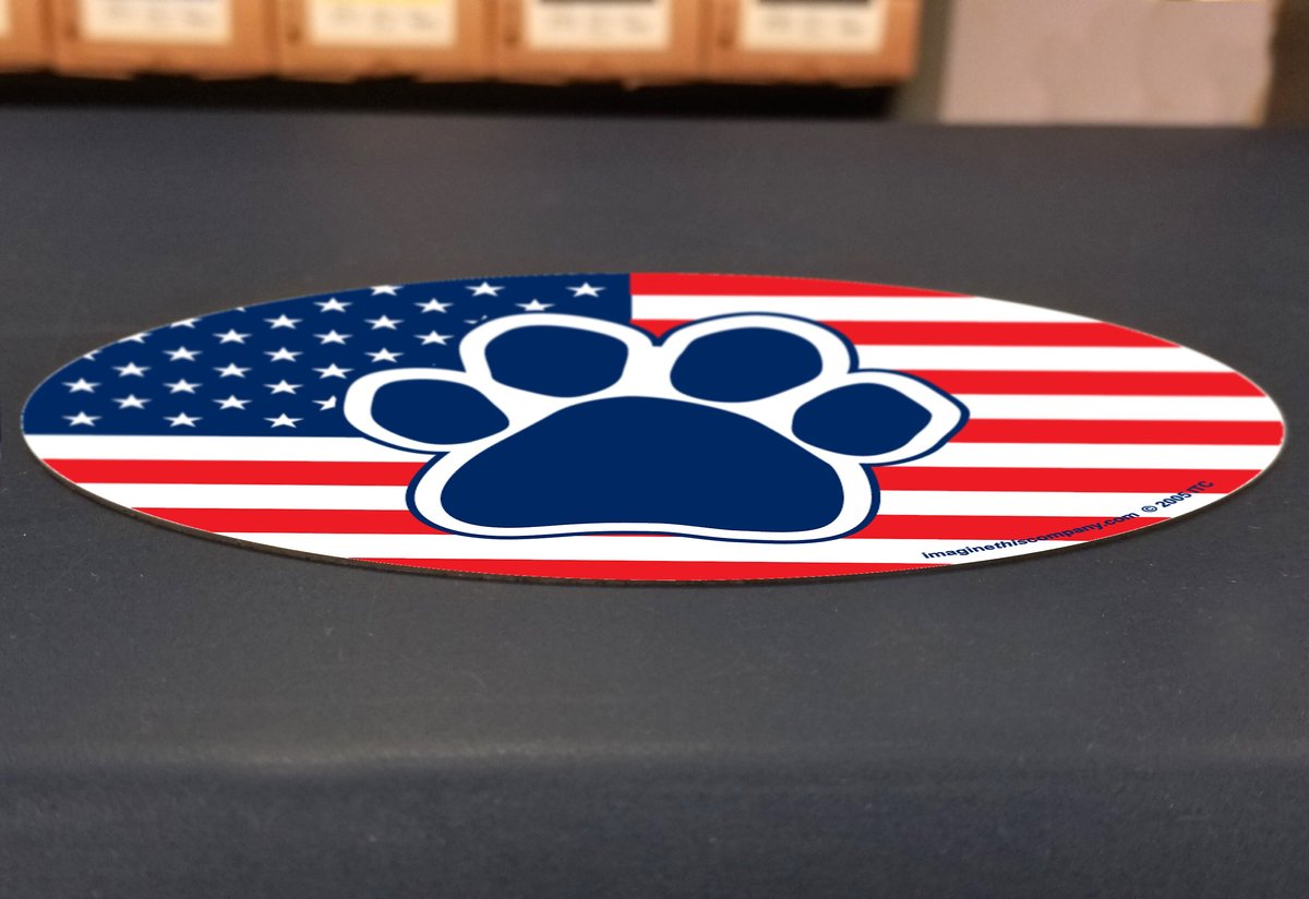 Imagine This Company American Flag Paw Print Magnet