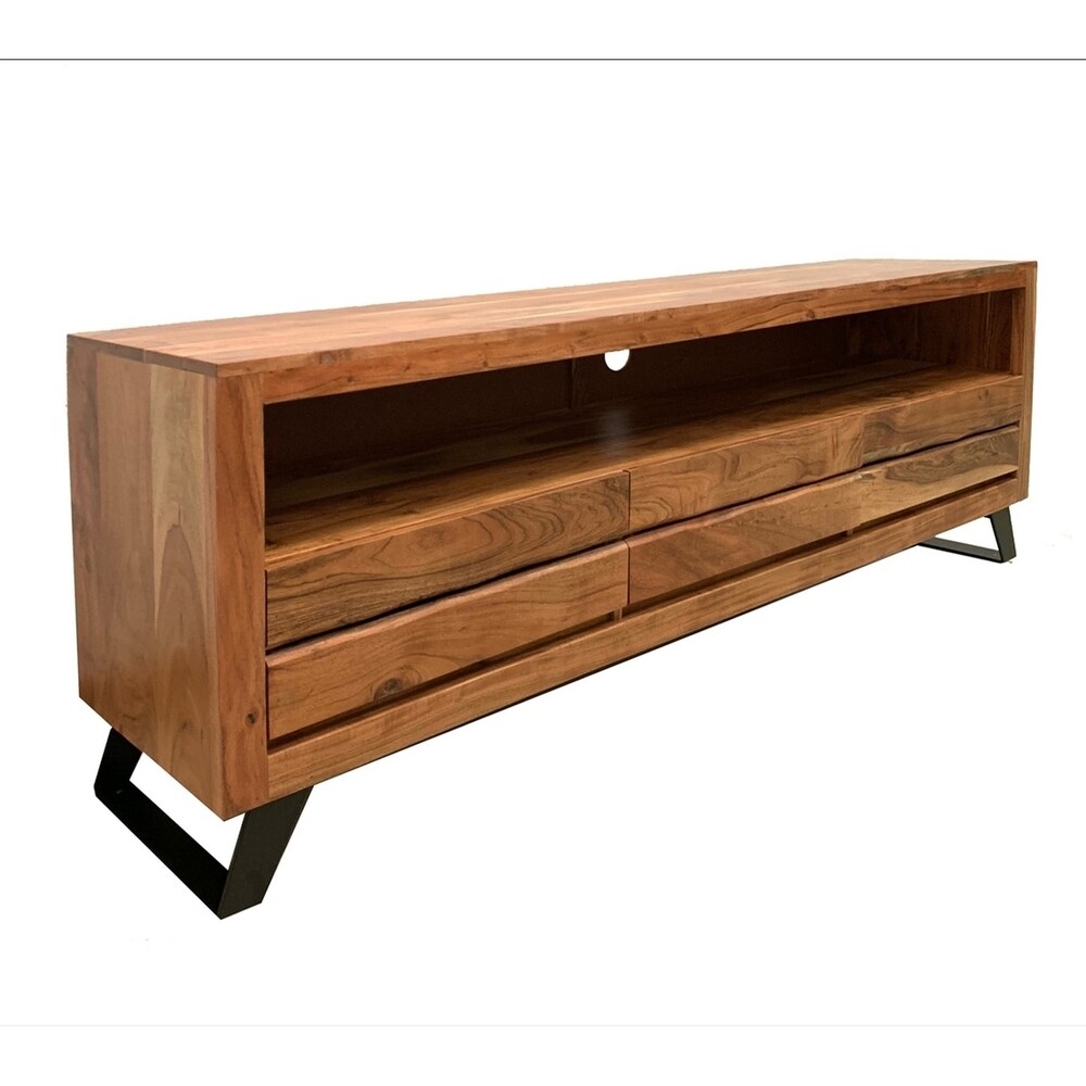 Handmade Solid Acacia Wood Live Edge TV Console