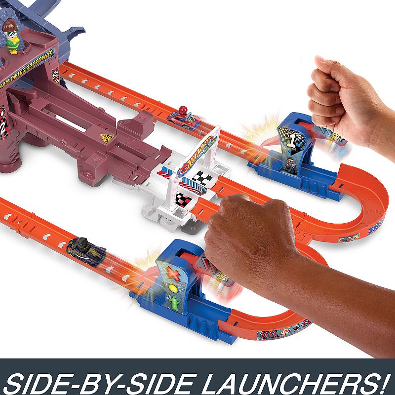 Mattel Hot Wheels Spider-Man and Black Panther Racerverse Web-Slinging Speedway Track Set