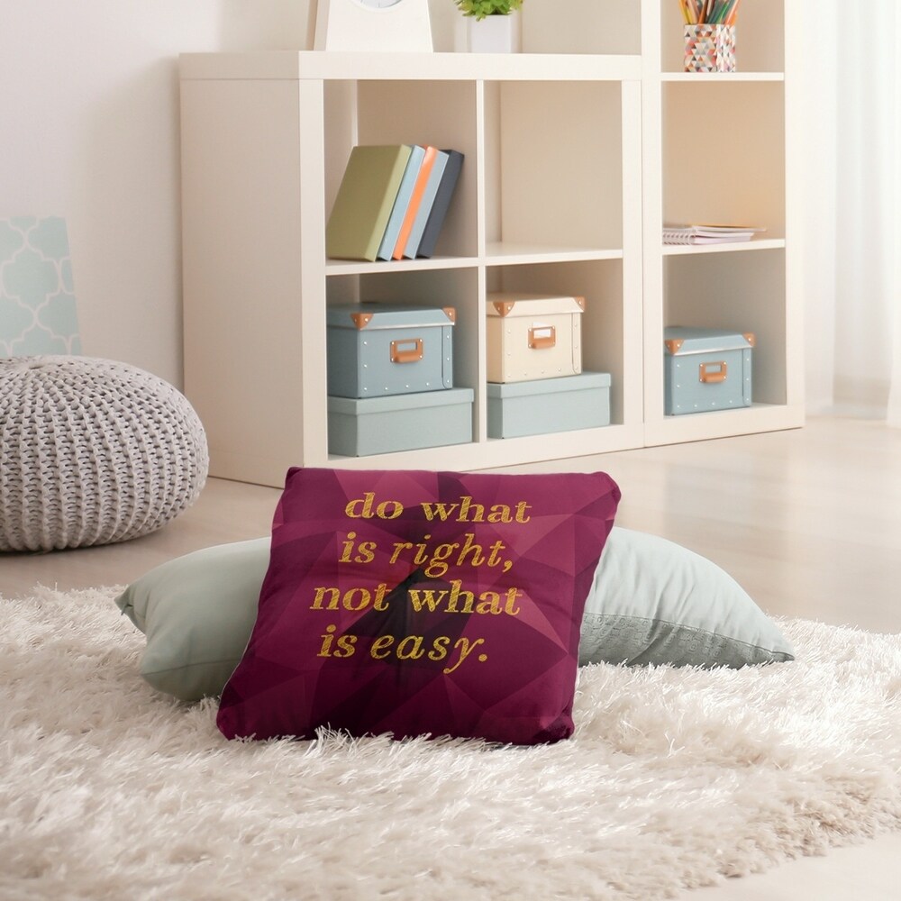 Quotes Faux Gemstone Do What is Right Quote Floor Pillow   Square Tufted