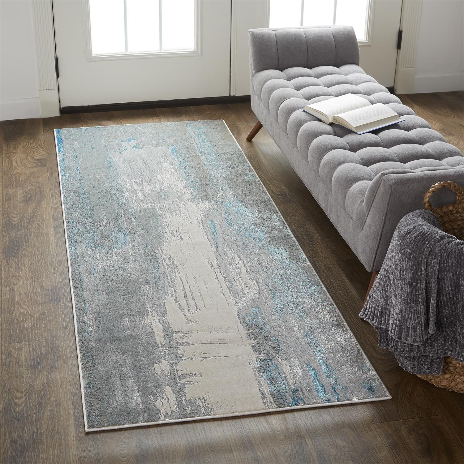 Aurelian Silver and Teal Rug by BD Fine