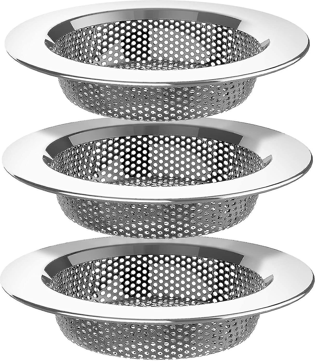 Kitchen Sink Strainer， Stainless Steel Sink Drain Strainer， Dishwasher Safe， 3 Pack