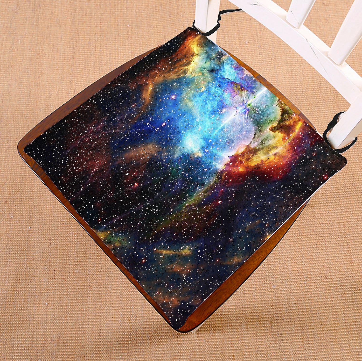 Cosmos Cosmic Background Chair Pad， Universe Stars Field Seat Cushion Chair Cushion Floor Cushion 40x40 Cm