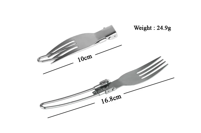 Tableware 3 Piece Stainless Steel Outdoor Camping Picnic Foldable Cutlery Set Hiking Folding Cutlery Knife Fork Spoon steel