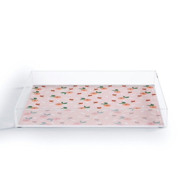 Hello Twiggs Peaches And Poppies Acrylic Tray Deny Designs