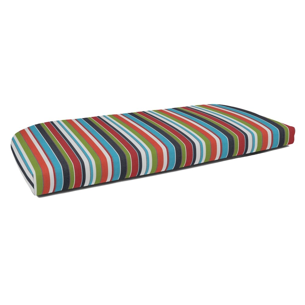 Sunbrella Striped 43.5 inch Striped Outdoor Settee Bench Cushion