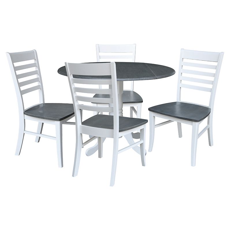 International Concepts Drop Leaf Dining Table and Ladderback Chair 5-piece Set