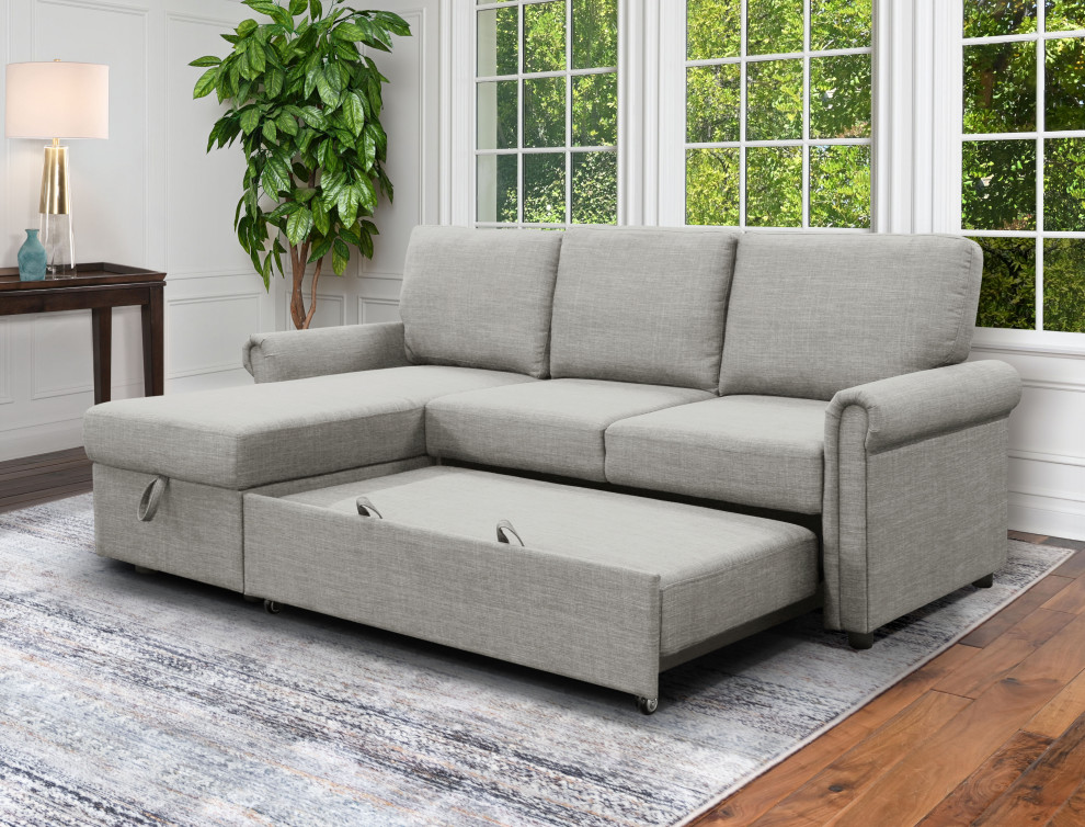 Harding Storage Sofa Bed Reversible Sectional   Transitional   Sectional Sofas   by Abbyson Living  Houzz