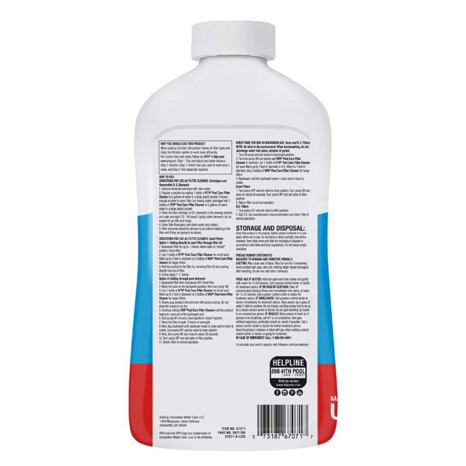 HTH Pool Care Liquid Filter Cleaner 32 oz