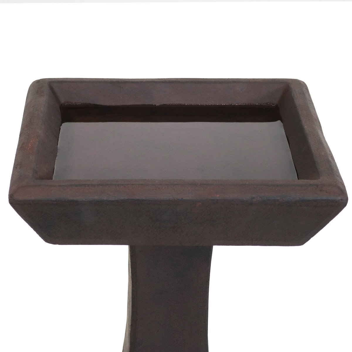 Sunnydaze Decor Simply Square Modern Reinforced Concrete Bird Bath