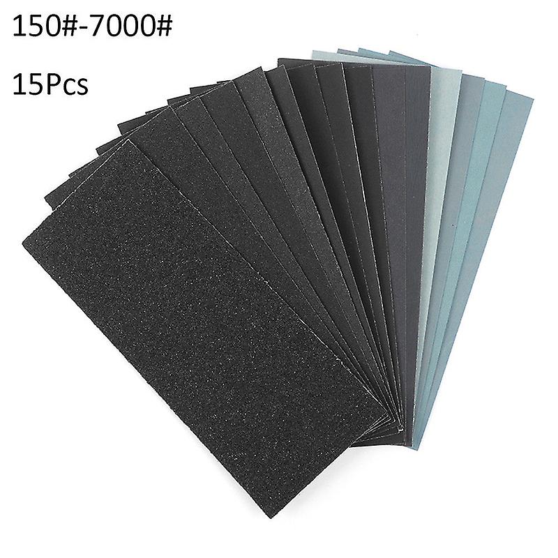 15pcs Wet Dry Sandpaper Abrasive Paper Sheets 150-7000 Grit Sanding Papar For Wood Furniture Finishing Grinding Polishing Metal