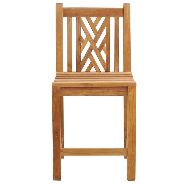 Teak Wood Chippendale Counter Stool without Arms