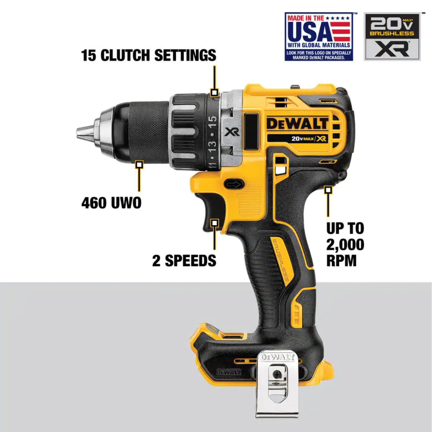 Dewalt 20V Max XR Cordless Drill Combo Kit， Brushless， 2-Tool