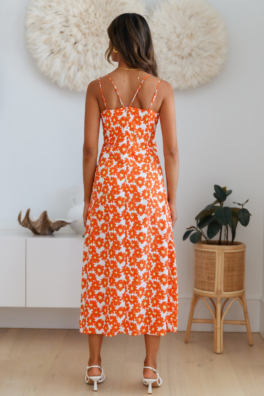 Marmalade Eyes Midi Dress Orange