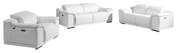 Veneto Italian Leather Power Reclining 3 Piece Set   Contemporary   Living Room Furniture Sets   by Luxuriant Furniture  Houzz