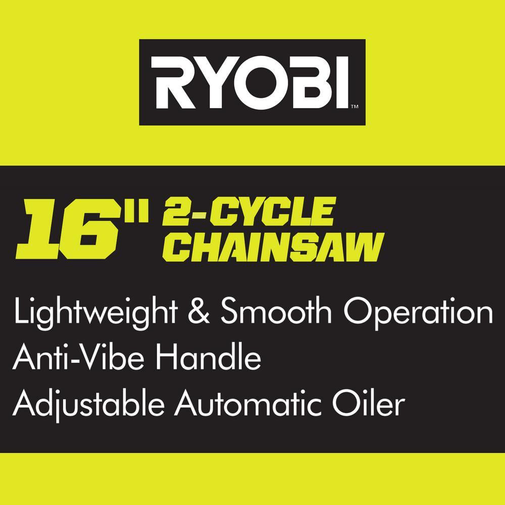 RYOBI 16 in 37cc 2Cycle Gas Chainsaw with HeavyDuty Case