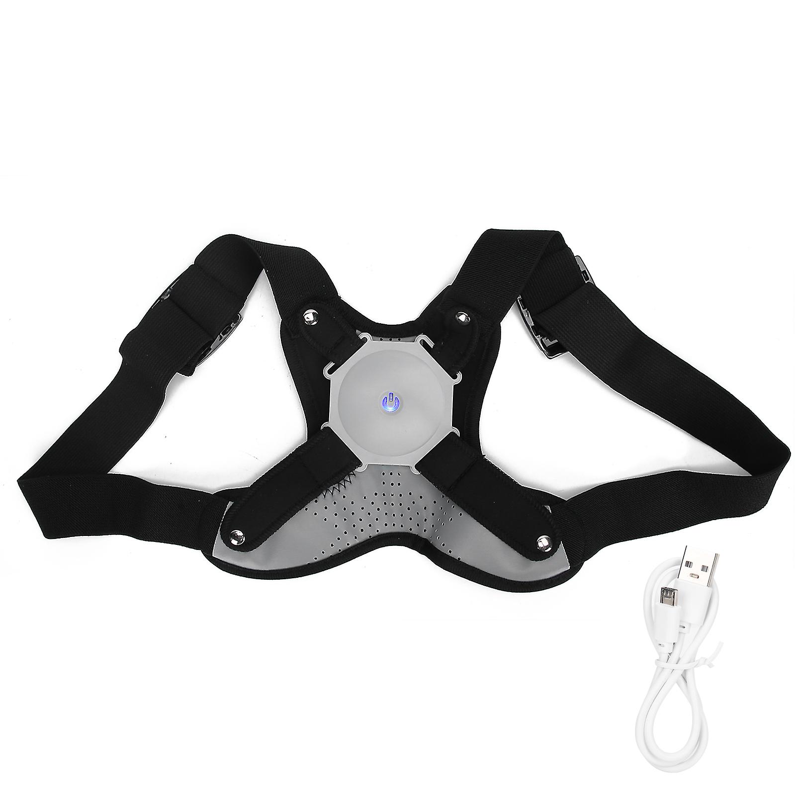 Posture Corrector Trainer With Sensor Vibration Reminder Back Brace Straightenerm Black