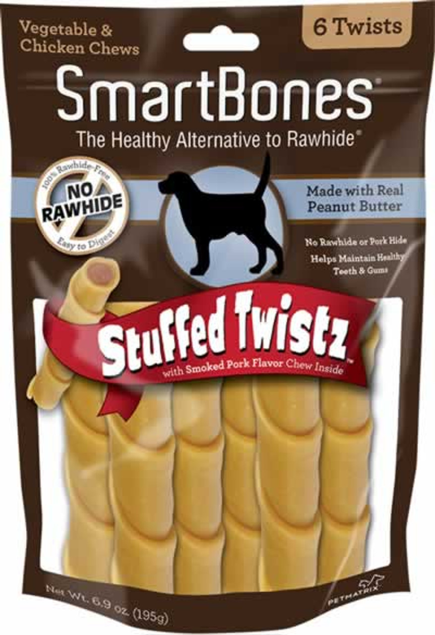 PetMatrix SmartBones Stuffed Twistz Peanut Butter Dog Treat 6 Pack