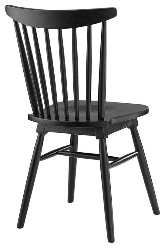 Hawthorne Collections Dining Side Chair in Black   Midcentury   Dining Chairs   by Homesquare  Houzz