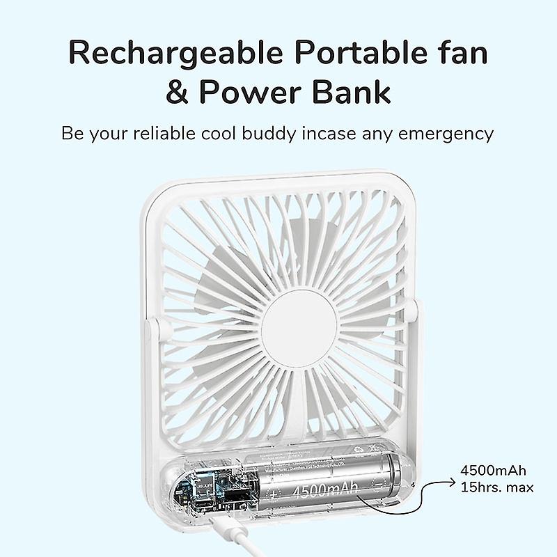 Small Desk Fan Ultra Quiet Table Fan Usb Rechargeable Strong Airflow Cooling Fan With 4 Speed Powerful Wind Offices Fan