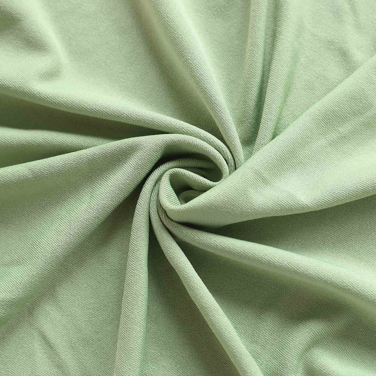 Sage Green 4-Way Stretch Spandex Backdrop Drape Curtain, Wrinkle Resistant Event Divider Panel with Rod Pockets - 5ftx10ft