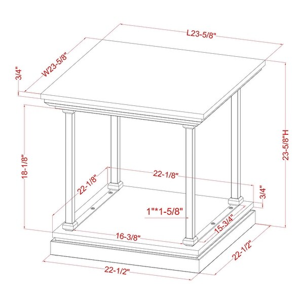 Furniture of America Marcin Rustic 24-inch 1-shelf Side Table