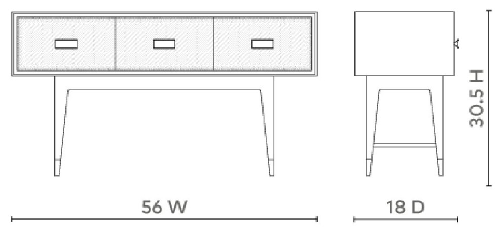 Elisa Console Gray   Midcentury   Console Tables   by Old Bones Co.  Studios  Houzz