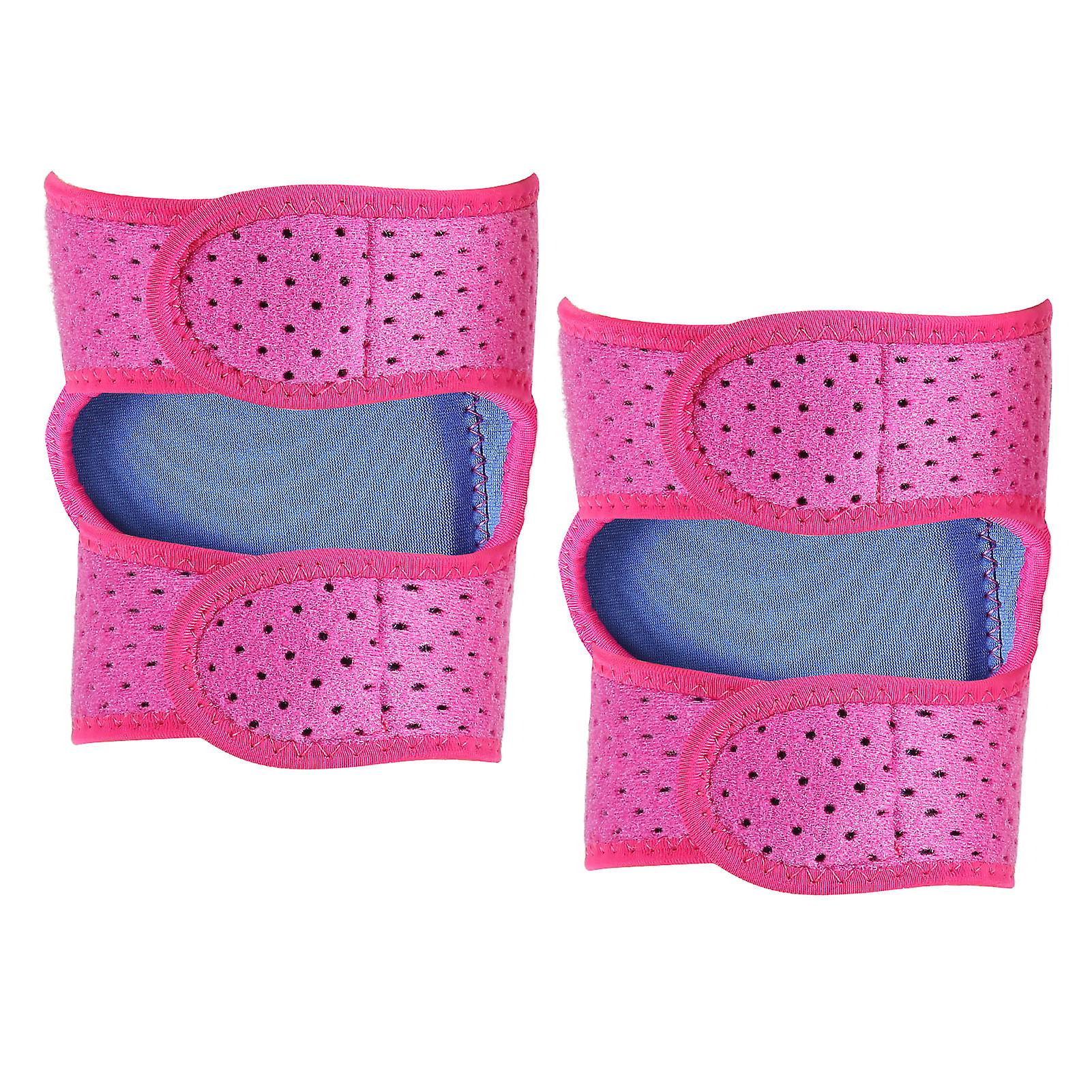 1 Pair Breathable Knee Pads Skid Resistance Sports Knee Pads Elbow Leg Protectors For Kidsrose Red