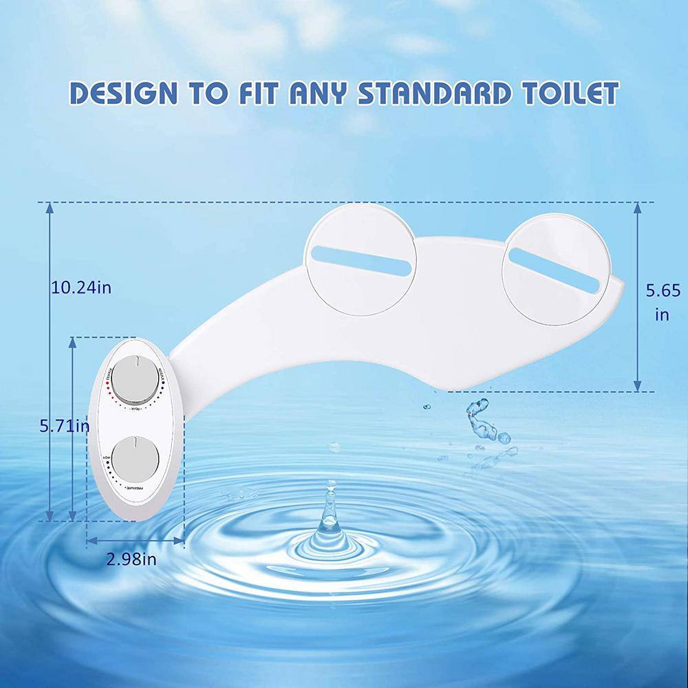 Aim to Wash! Dual Nozzle Non- Electric Bidet Attachment in White 17-3000