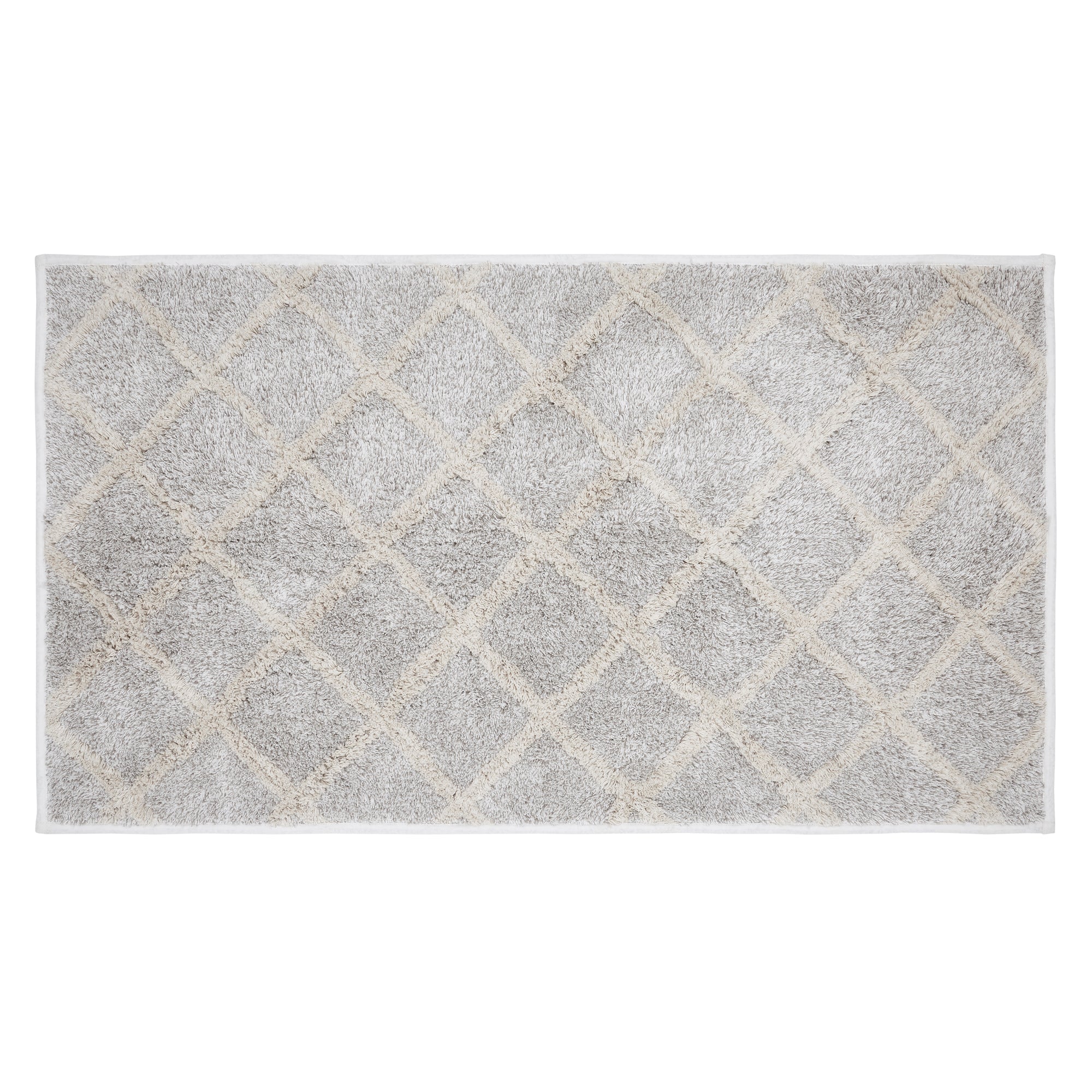 Frayed Lattice Oatmeal Bathmat 27x48