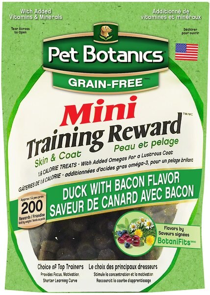 Pet Botanics Mini Training Reward Duck and Bacon Flavor Grain-Free Dog Treats