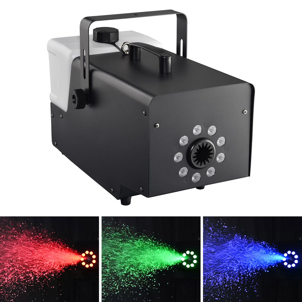 Yescom LED Snow Machine with Remote DMX RGB Lights 1500W