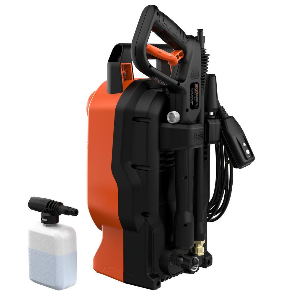 BLACK+DECKER 1700 PSI 1.2 GPM Cold Water Electric Pressure Washer with Integrated Wand and Hose Storage BEPW1700