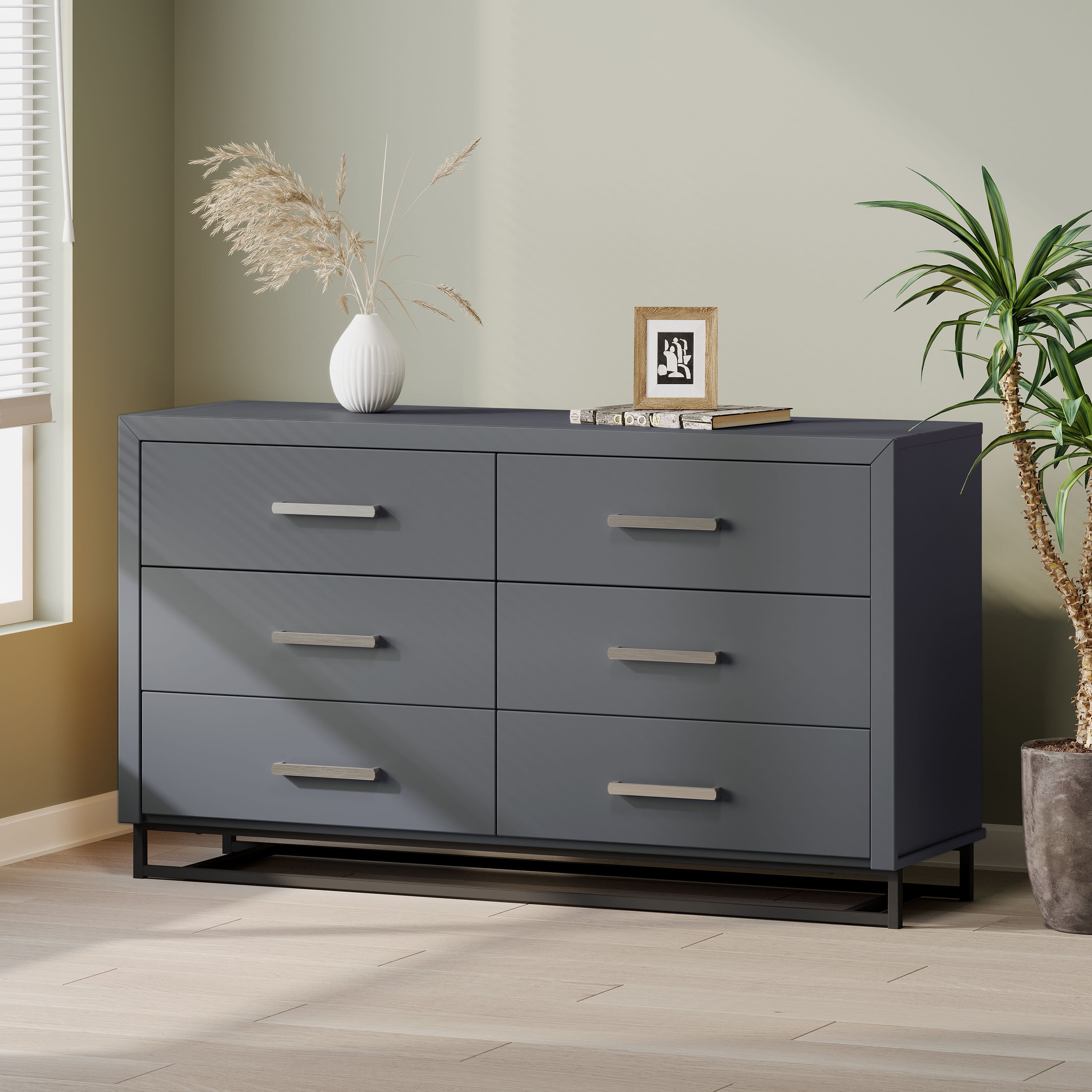 Borah Contemporary Faux Wood 6 Drawer Double Dresser