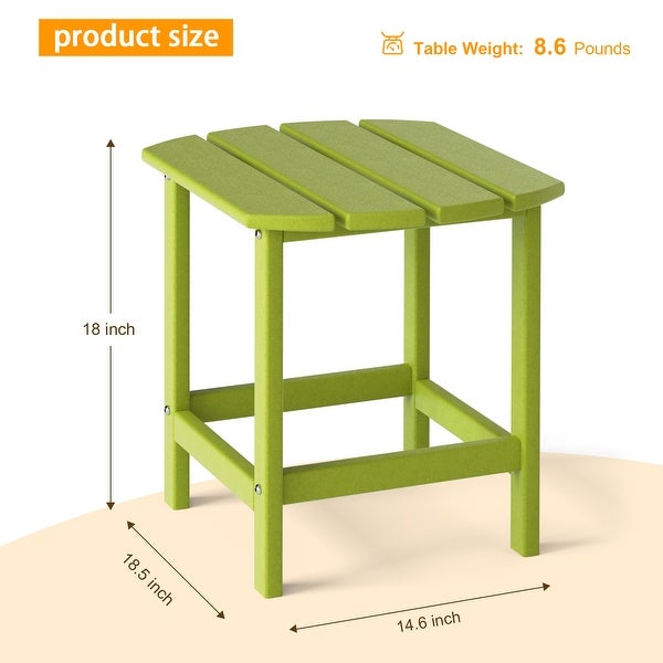 18.11 in. H Outdoor HDPE Plastic Side Table with Weather Resistant