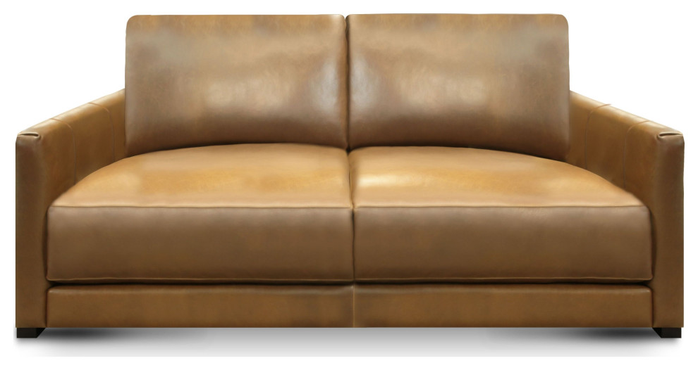 Raffa 100% Top Grain Leather Contemporary Loveseat Sofa   Contemporary   Loveseats   by Hello Sofa Home  Houzz