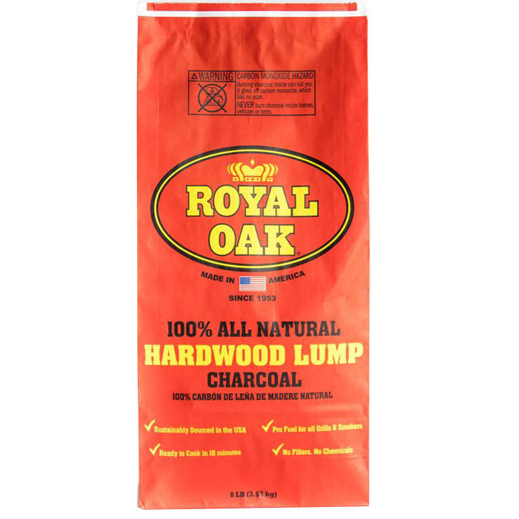 Royal Oak 100% All Natural Hardwood Lump charcoal  8lbs