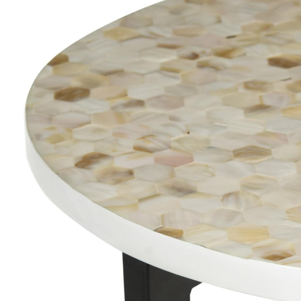 Tannar End Table Cream   Industrial   Side Tables And End Tables   by AED Luxury Home Decor  Houzz