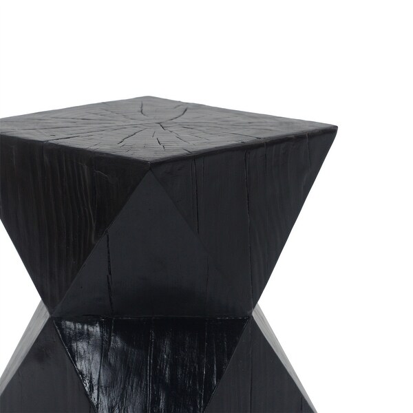 Prismatic Grain Indoor Outdoor Black Lightweight Concrete Side Table