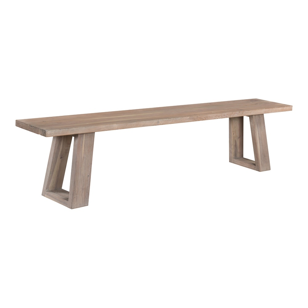 Aurelle Home Tina Modern Solid Acacia Wood Bench