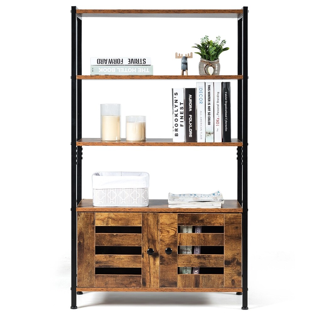 Costway Industrial Storage Cabinet Bookshelf Bookcase Bathroom Floor   See Details