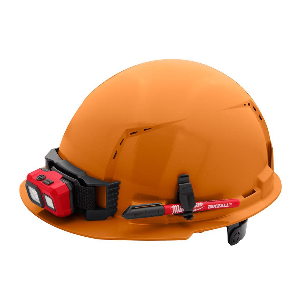 Milwaukee Orange Front Brim Vented Hard Hat with 6pt Ratcheting Suspension Type 1 Class C