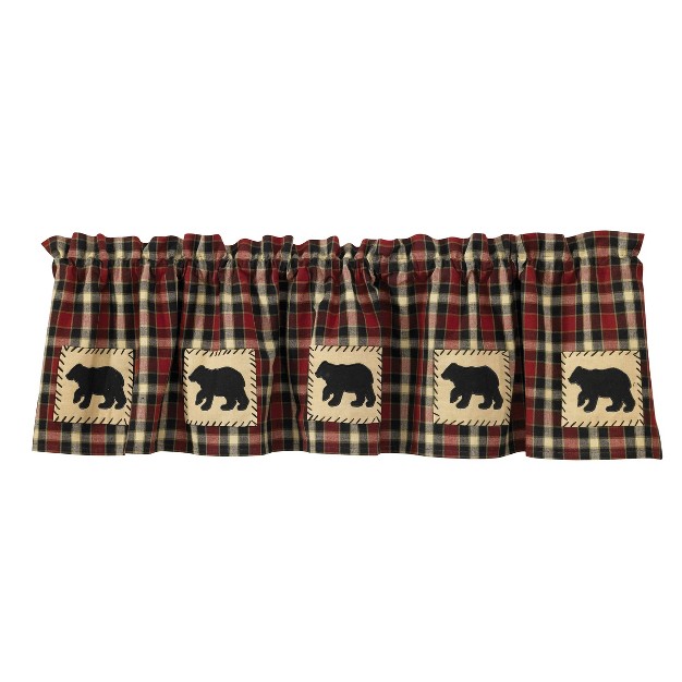 Park Designs Red Concord Bear Lined Valance 60 quot l