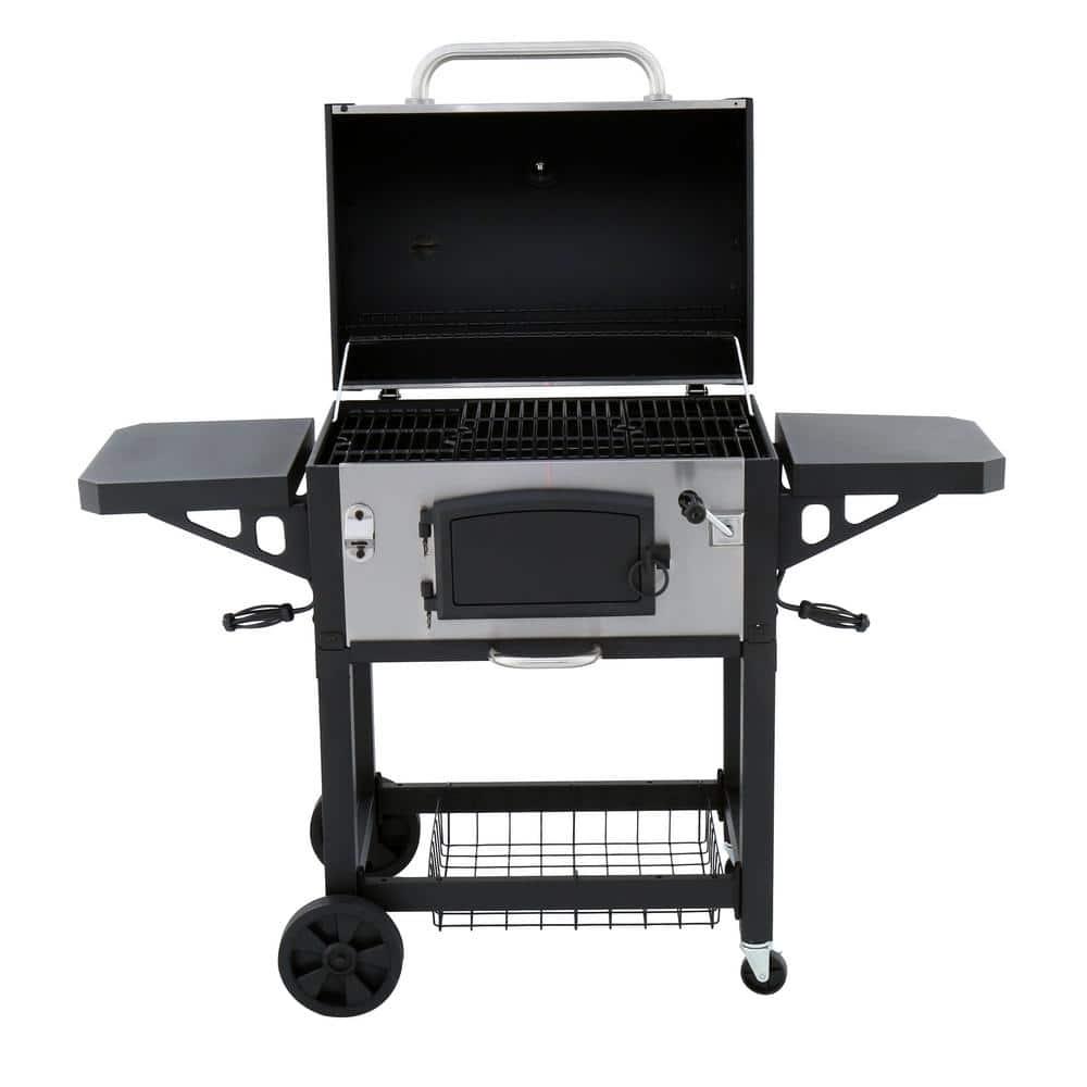 DynaGlo HeavyDuty Large Charcoal Grill in Black and Stainless Steel