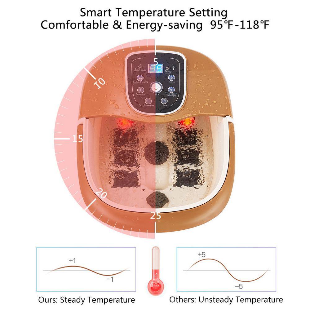 Costway All-In-One Foot Spa Bath Massager TemTime Set Heat Bubble Vibration with 6 Roller EP23286