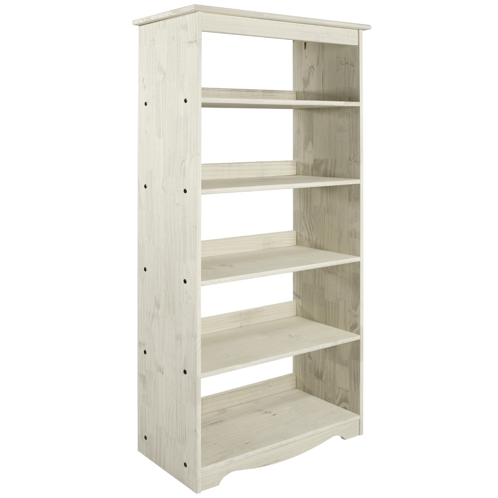 Wood Bookcase White Distressed  Furniture Dash