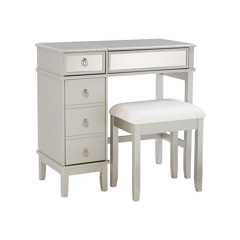 Linon Eva Vanity Table and Stool 2-piece Set