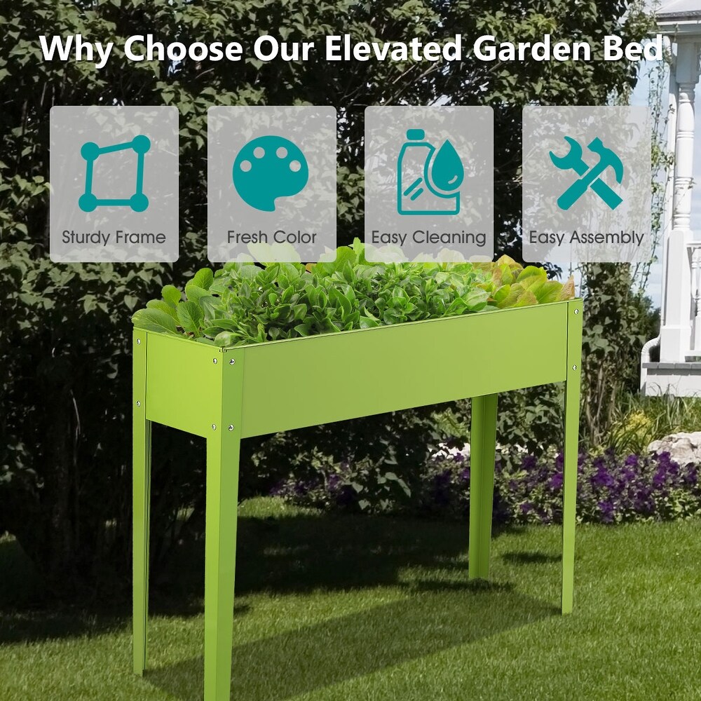 Costway 40''x12'' Outdoor Elevated Garden Plant Stand Raised Tall