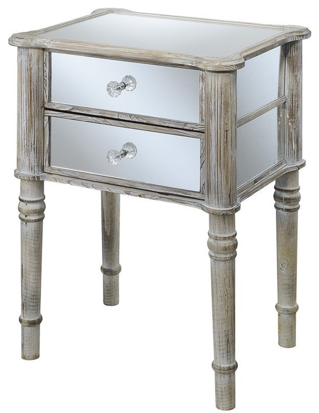 Convenience Concepts Gold Coast Mayfair End Table in Weathered White Wood   French Country   Side Tables And End Tables   by Homesquare  Houzz